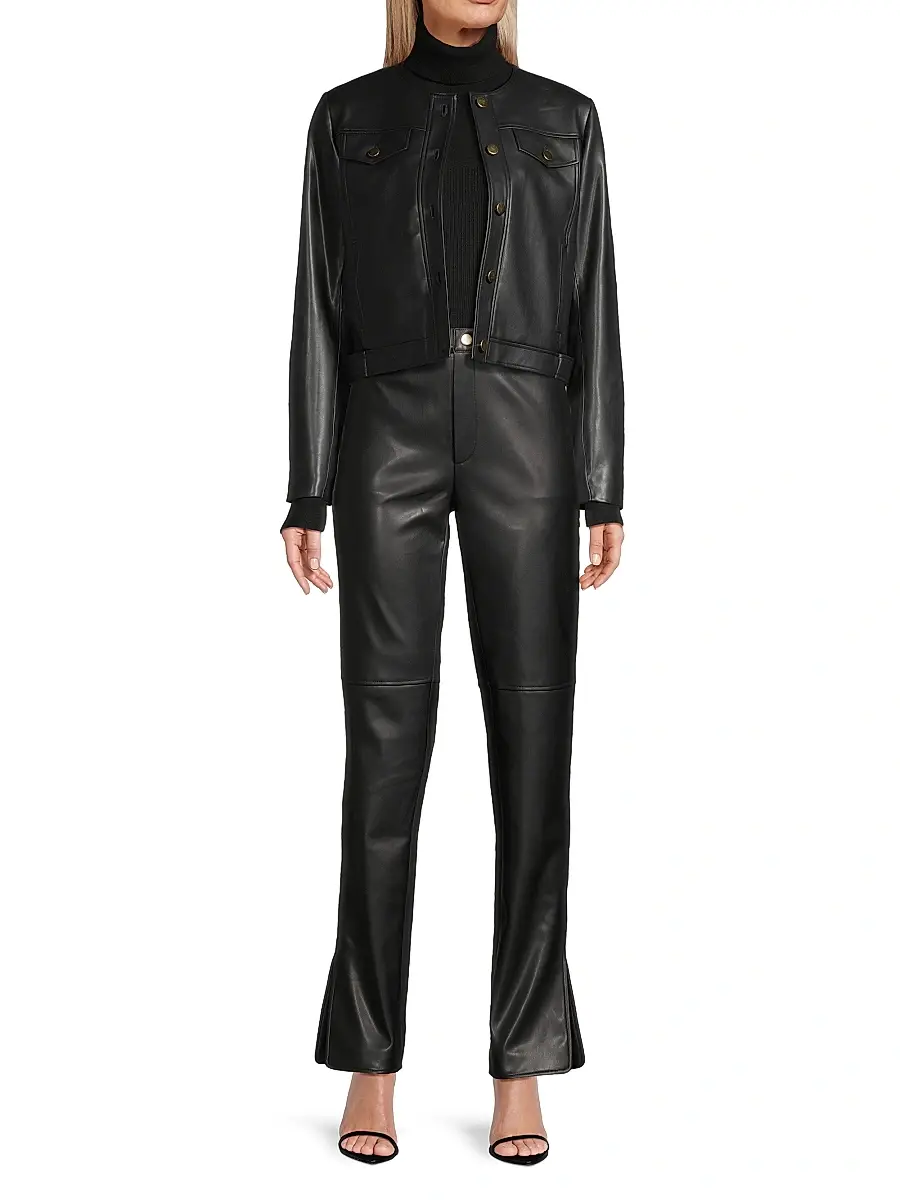 Toccin Women's Iris Faux Leather Pants | Thumbnail 2 Toccin Women's Iris Faux Leather Pants | Thumbnail 2