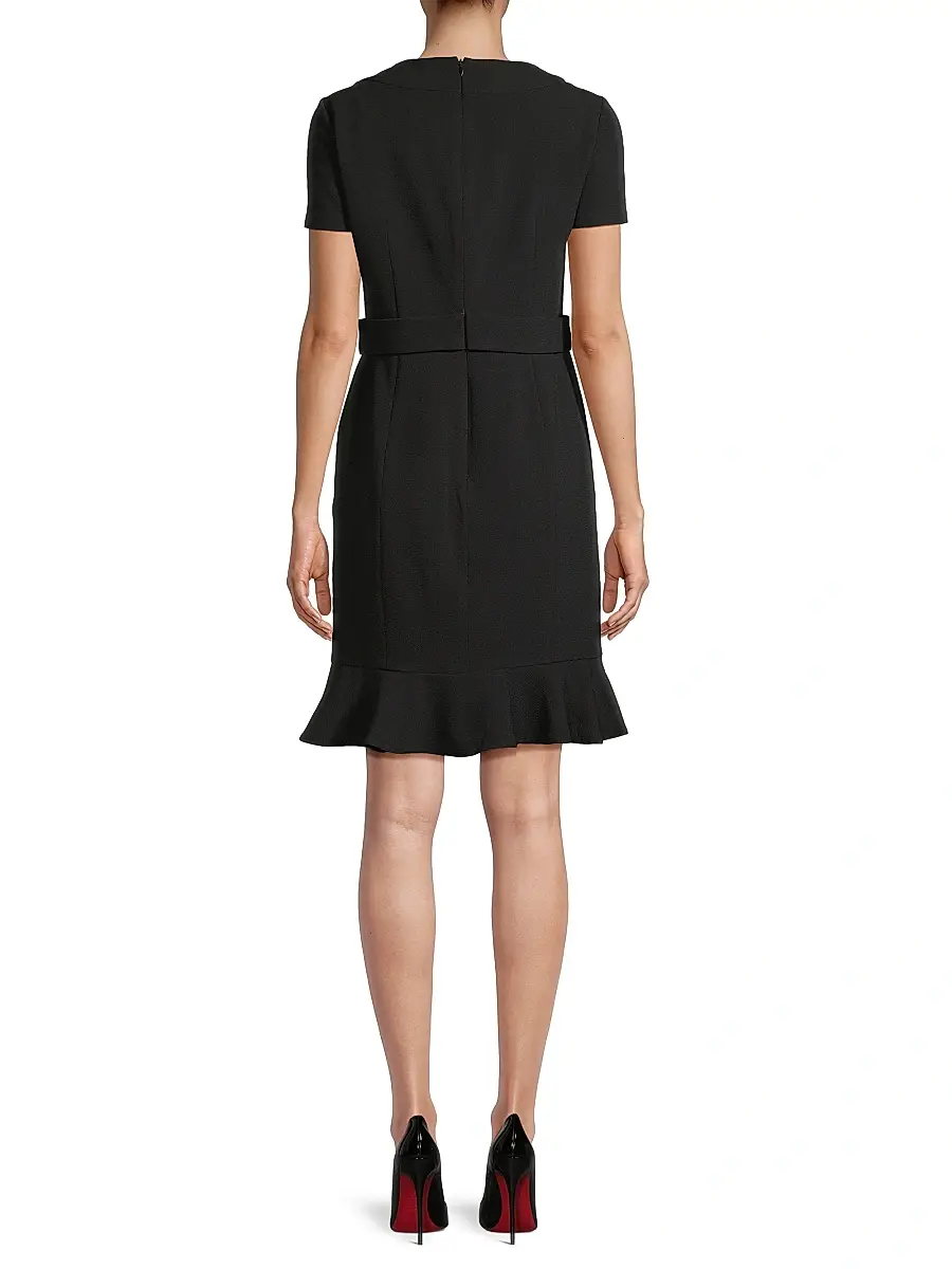 Shani Women's Flounce Crepe & Silk Sheath Dress | Thumbnail 5