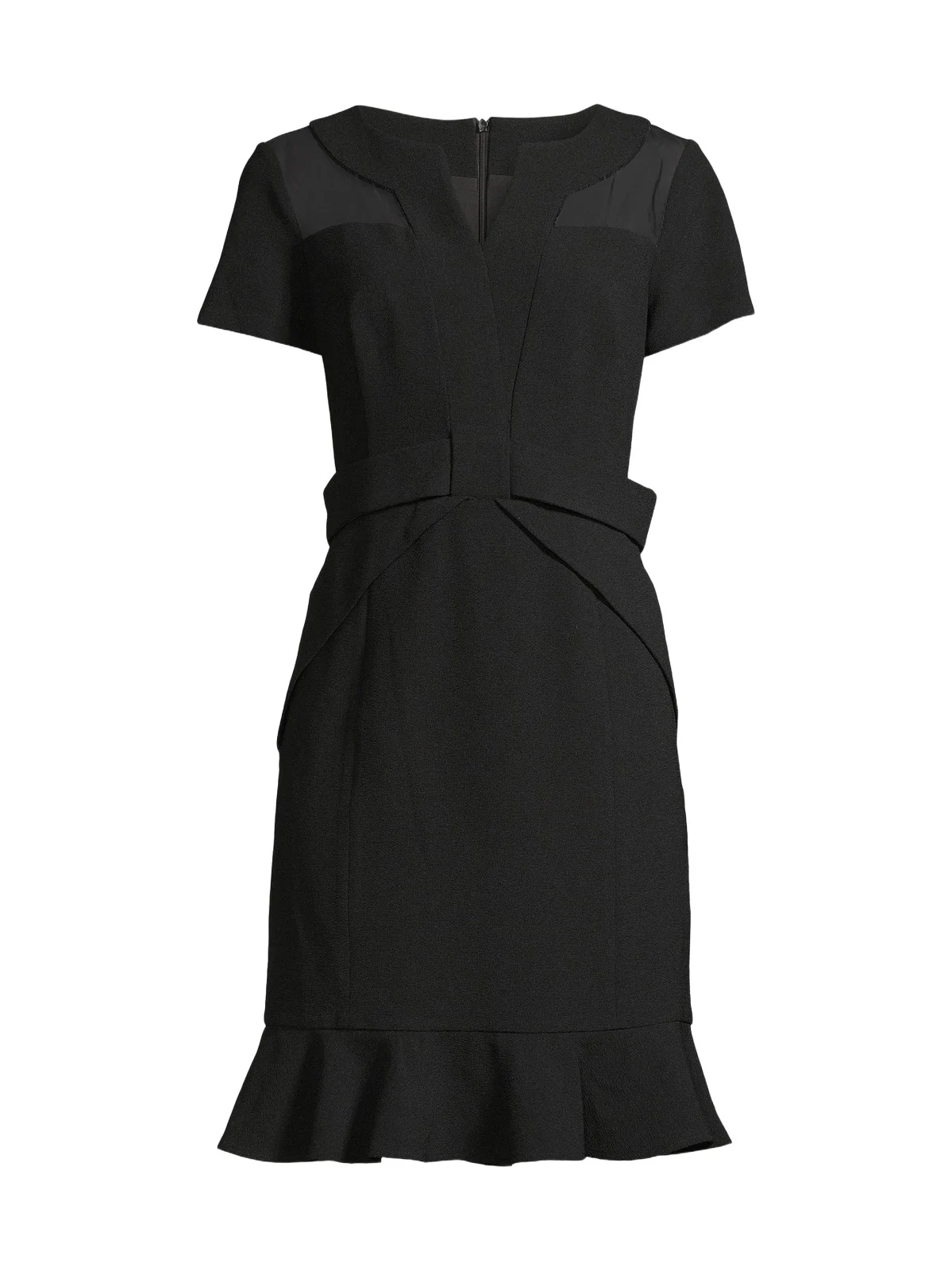 Shani Women's Flounce Crepe & Silk Sheath Dress