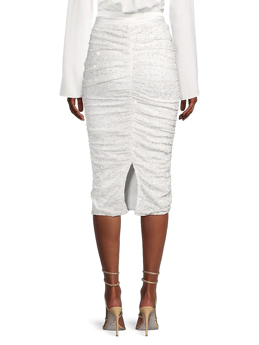 Line & Dot Women's Estrella Sequin Ruched Pencil Skirt | Thumbnail 5 Line & Dot Women's Estrella Sequin Ruched Pencil Skirt | Thumbnail 5