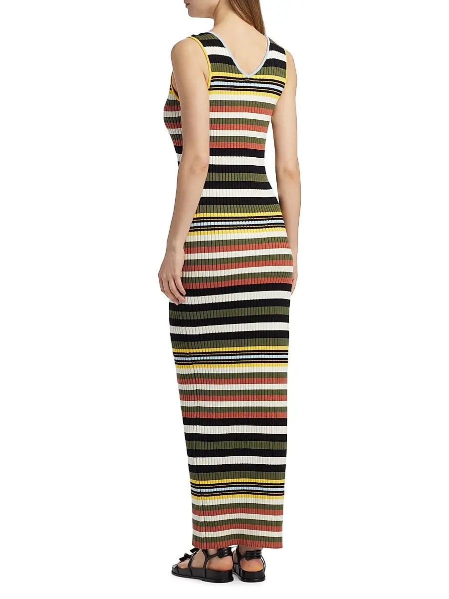 Toccin Women's Bowie Striped V-Neck Midi-Dress | Thumbnail 5 Toccin Women's Bowie Striped V-Neck Midi-Dress | Thumbnail 5