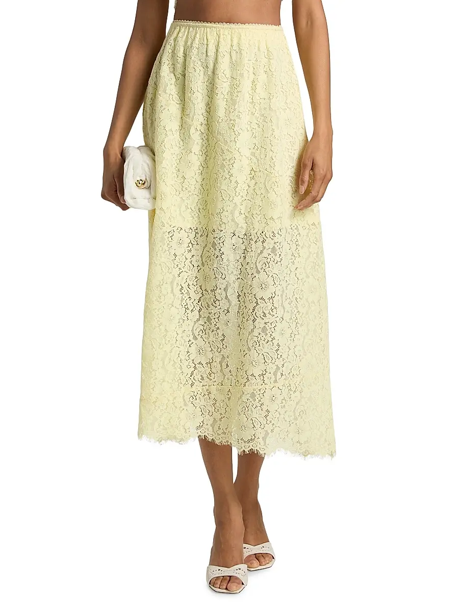 Cami NYC Women's Effie Floral Lace Midi-Skirt | Thumbnail 3 Cami NYC Women's Effie Floral Lace Midi-Skirt | Thumbnail 3