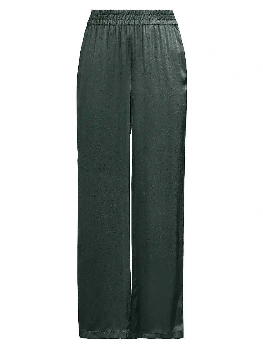 Cami NYC Women's Bleecker Silk Wide-Leg Pants - Hunter | Image 1 Cami NYC Women's Bleecker Silk Wide-Leg Pants - Hunter | Image 1