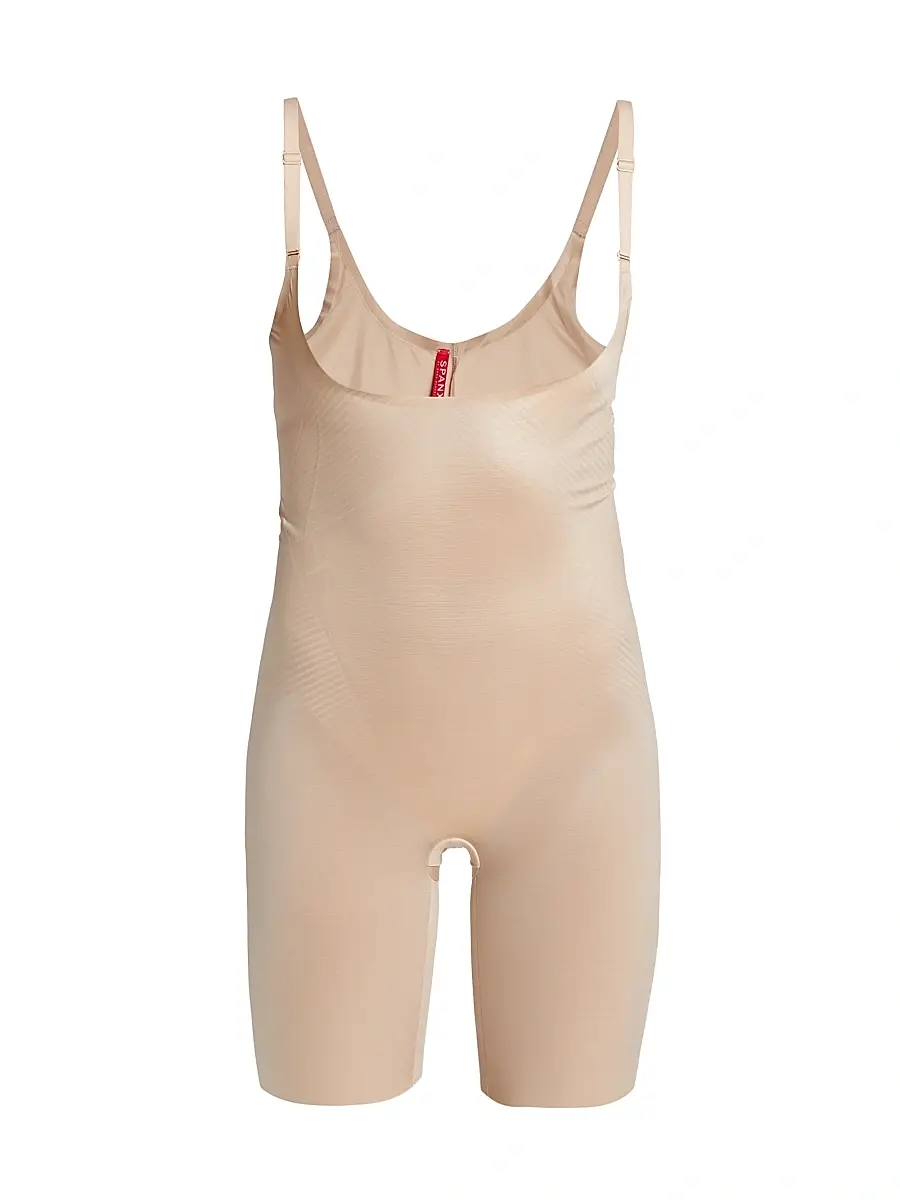 Spanx Women's Thinstincts 2.0 Open-Bust Mid-Thigh Bodysuit - Champagne Beige - Size 26 | Image 1 Spanx Women's Thinstincts 2.0 Open-Bust Mid-Thigh Bodysuit - Champagne Beige - Size 26 | Image 1