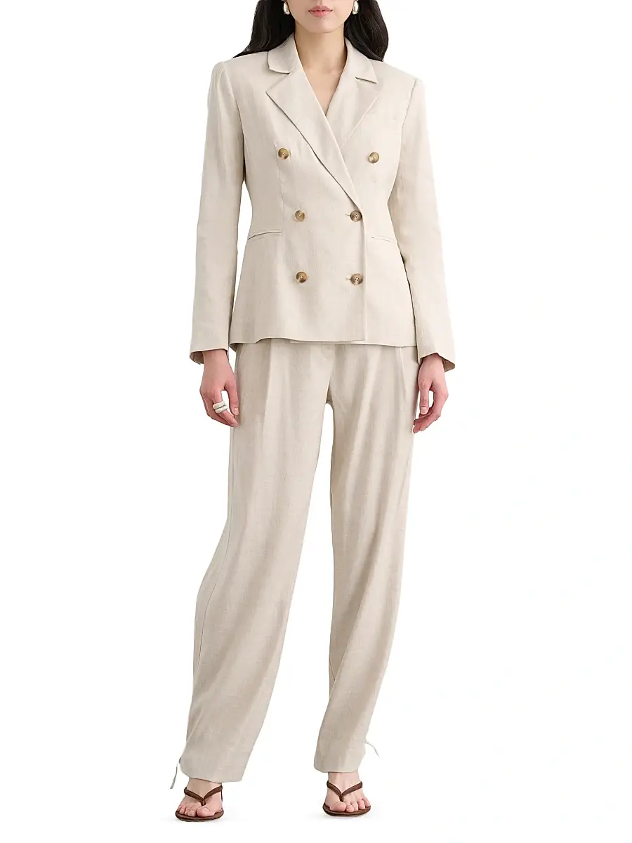 Toccin Women's Elowen Pleated Ankle Tie Pants | Thumbnail 2