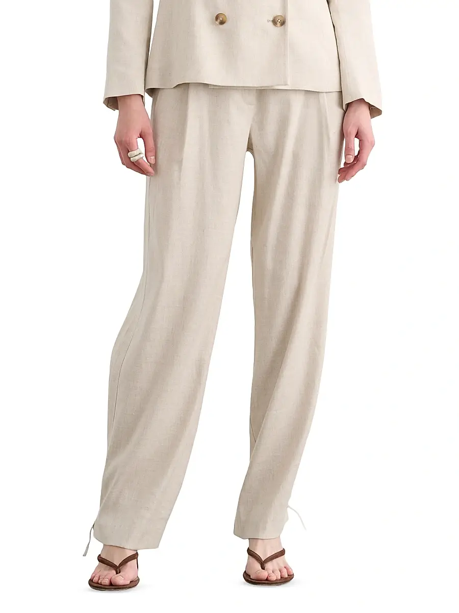 Toccin Women's Elowen Pleated Ankle Tie Pants | Thumbnail 3