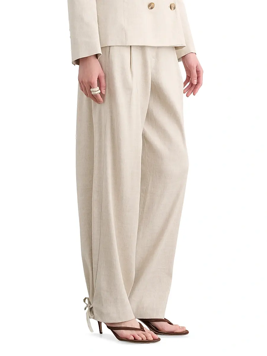 Toccin Women's Elowen Pleated Ankle Tie Pants | Thumbnail 4