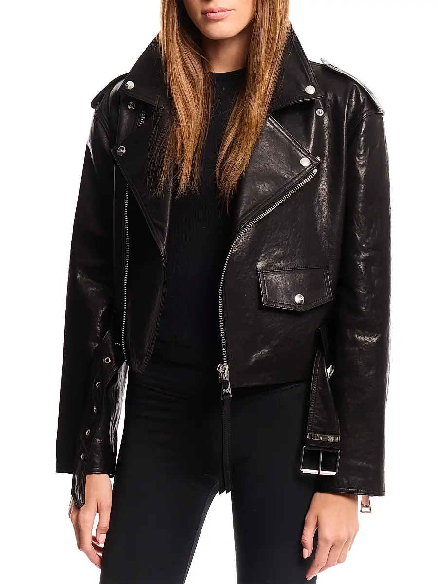 Sam. SAM. Women's Lainey Leather-Shearling Belted Biker Jacket | Thumbnail 5 Sam. SAM. Women's Lainey Leather-Shearling Belted Biker Jacket | Thumbnail 5