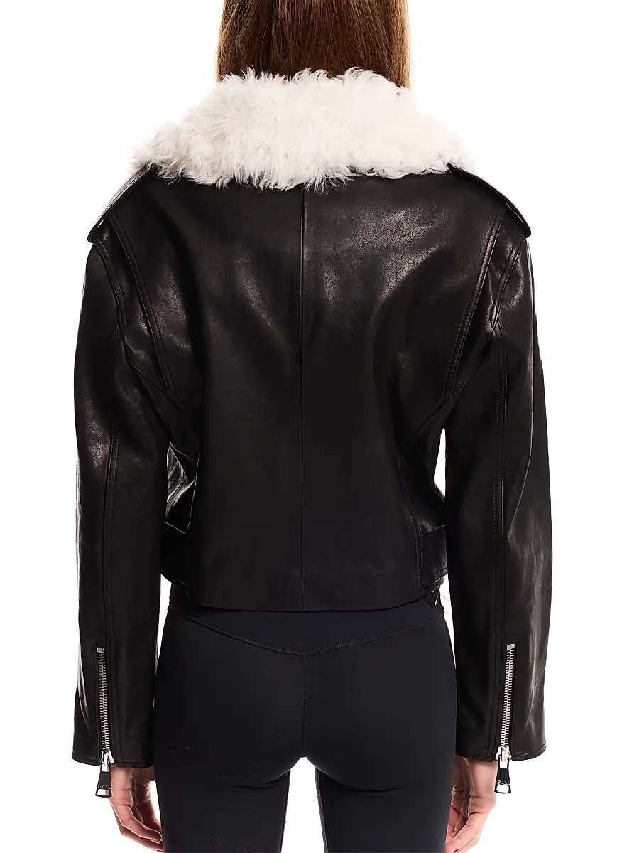 Sam. SAM. Women's Lainey Leather-Shearling Belted Biker Jacket | Thumbnail 6 Sam. SAM. Women's Lainey Leather-Shearling Belted Biker Jacket | Thumbnail 6