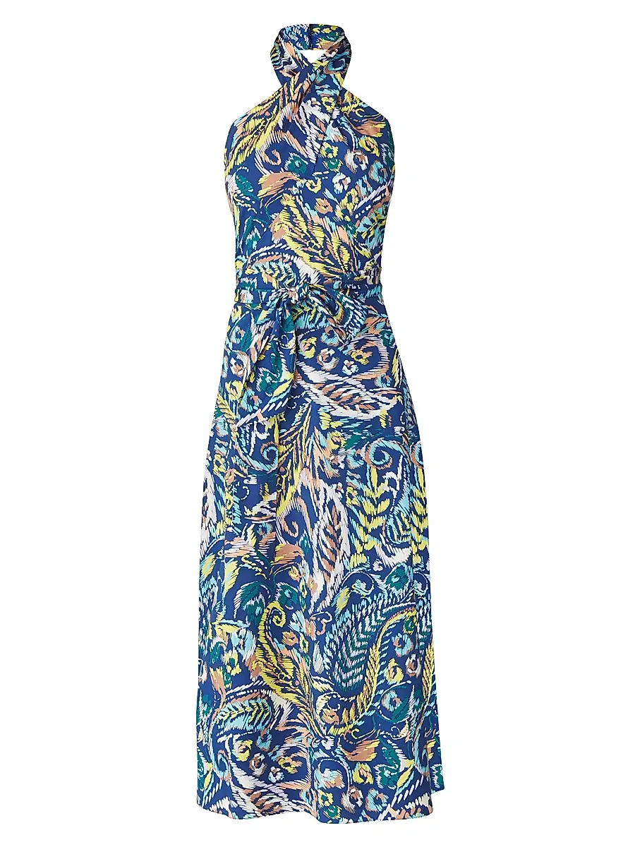 Shoshanna Women's Beekman Paisley Halter Midi-Dress