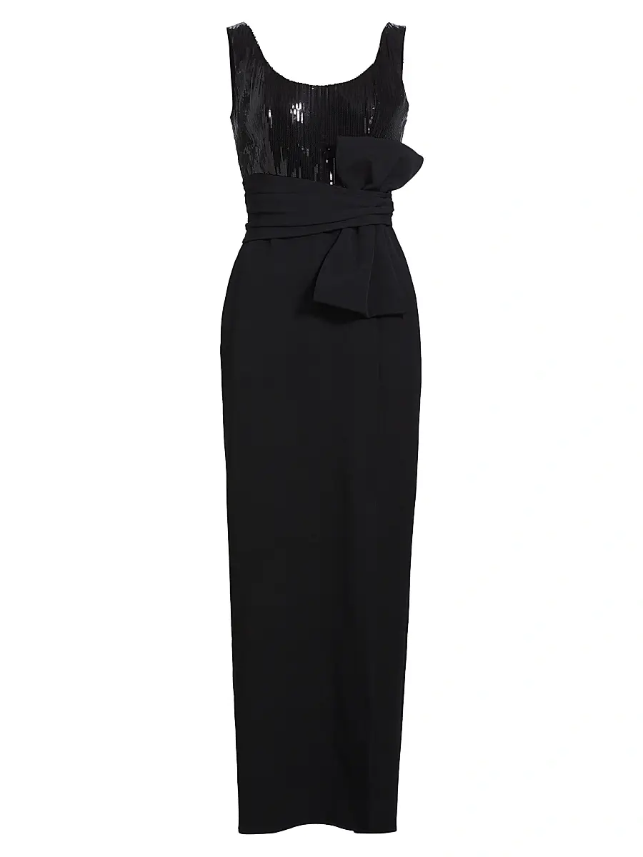 Shoshanna Women's Ami Sequined Body-Con Maxi Dress - Jet | Image 1 Shoshanna Women's Ami Sequined Body-Con Maxi Dress - Jet | Image 1