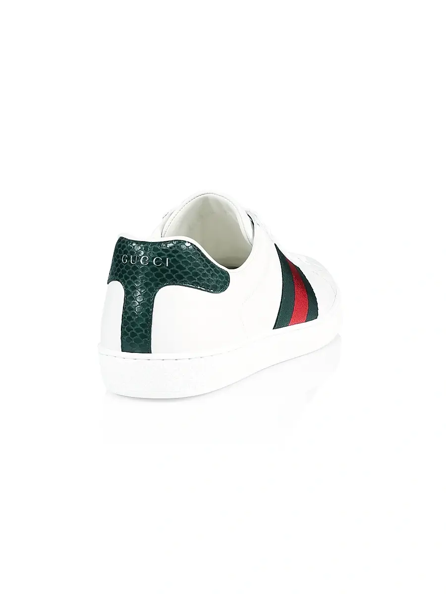 Gucci Men's New Ace Crocodile-Embossed Sneakers | Thumbnail 3 Gucci Men's New Ace Crocodile-Embossed Sneakers | Thumbnail 3