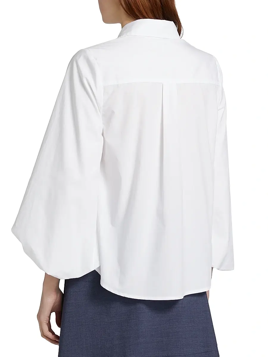 TANYA TAYLOR Women's Marina Blouson Button-Up Poplin Top | Thumbnail 5 TANYA TAYLOR Women's Marina Blouson Button-Up Poplin Top | Thumbnail 5