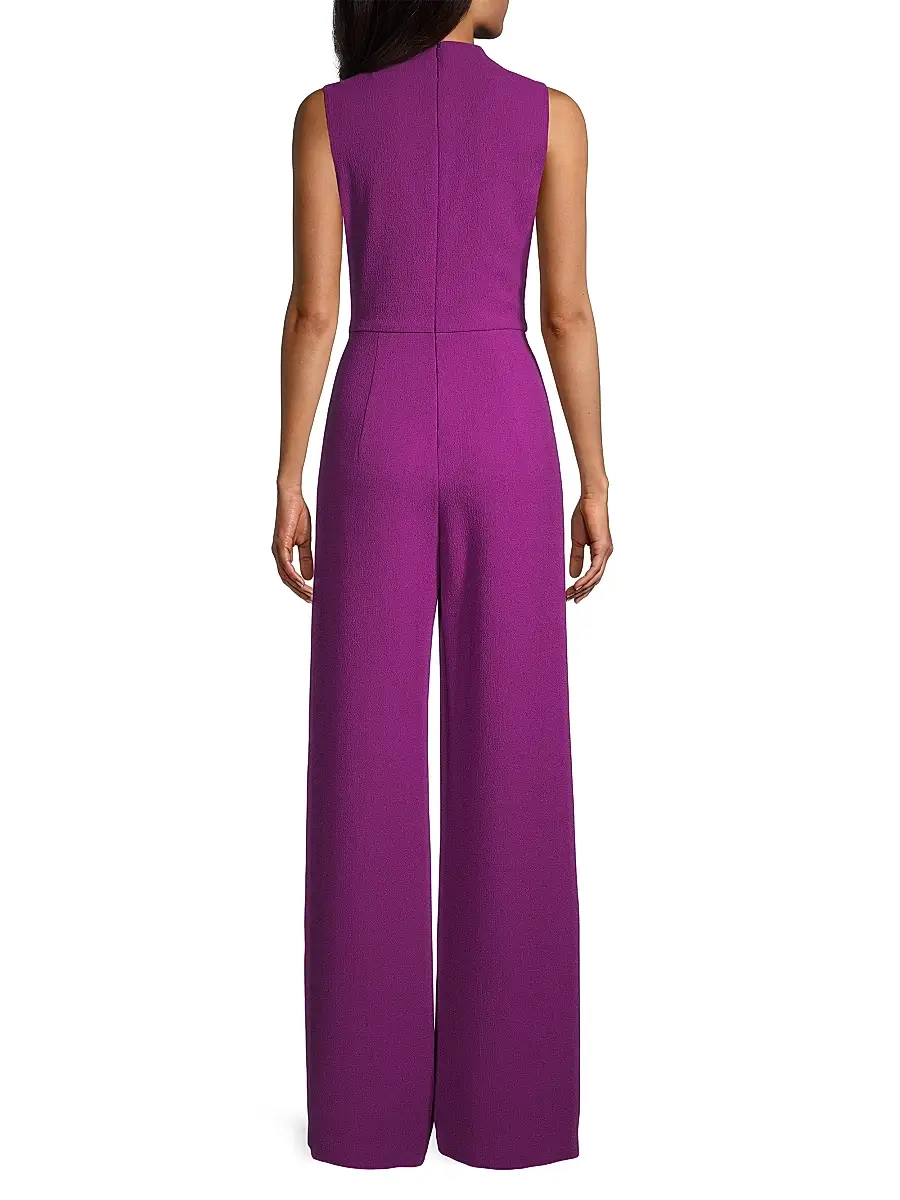 BLACK HALO Women's Corinne Sleeveless Flared-Leg Jumpsuit | Thumbnail 5