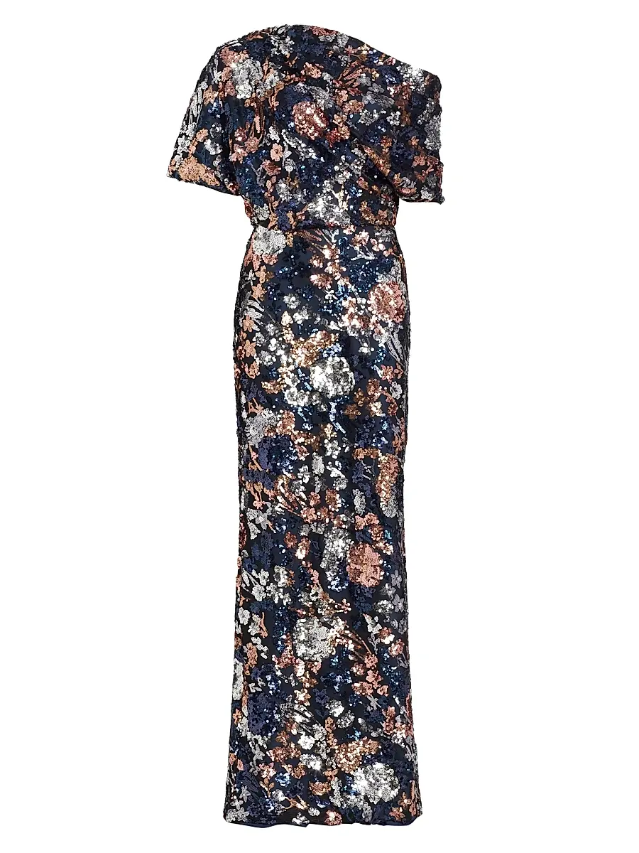 Amsale Women's Floral Sequined Off-The-Shoulder Gown | Image 1 Amsale Women's Floral Sequined Off-The-Shoulder Gown | Image 1