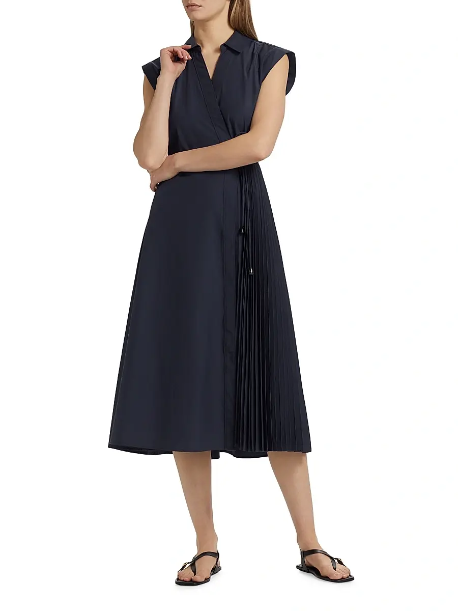 TANYA TAYLOR Women's Shivon Pintucked Midi-Dress | Thumbnail 2 TANYA TAYLOR Women's Shivon Pintucked Midi-Dress | Thumbnail 2