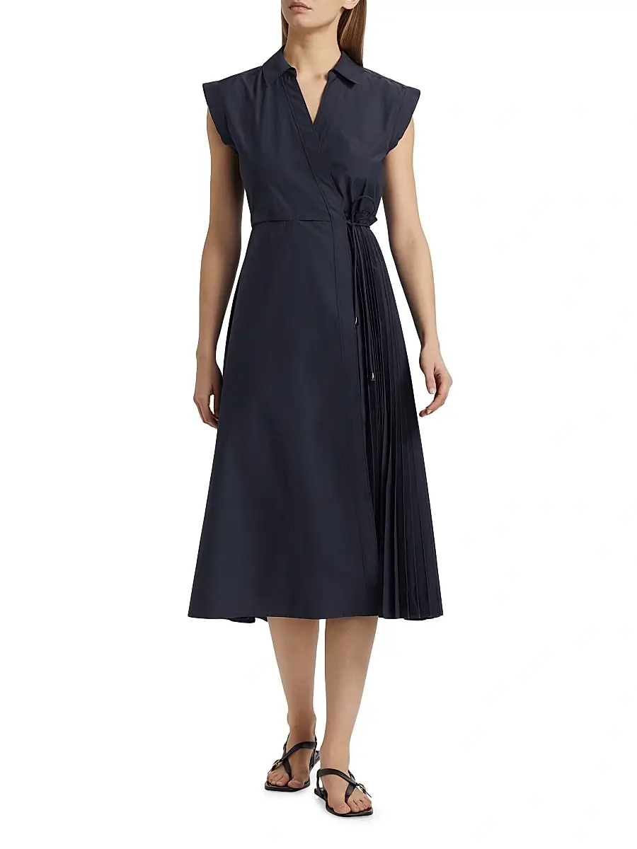 TANYA TAYLOR Women's Shivon Pintucked Midi-Dress | Thumbnail 3 TANYA TAYLOR Women's Shivon Pintucked Midi-Dress | Thumbnail 3