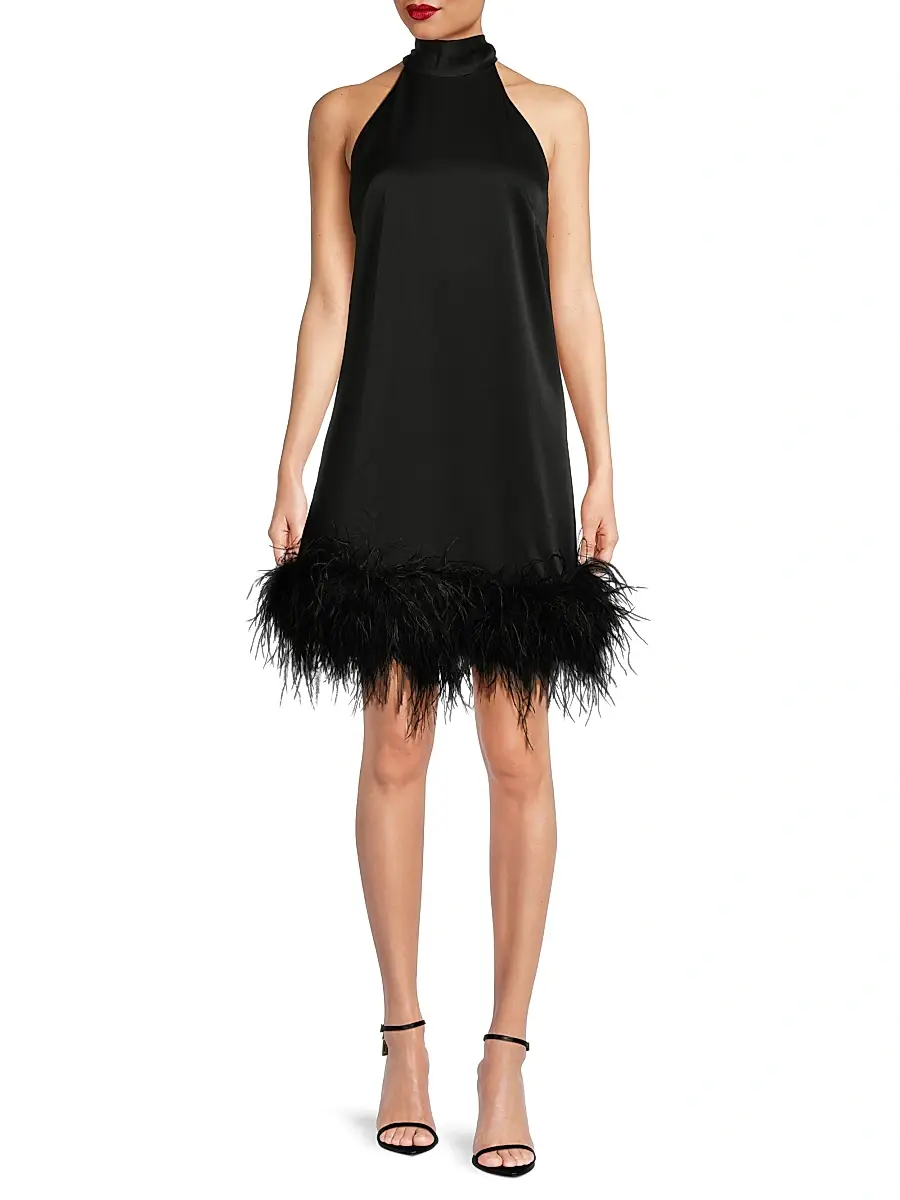 Ungaro Women's ONLY AT SAKS. Sari Feather-Trim Minidress | Thumbnail 2 Ungaro Women's ONLY AT SAKS. Sari Feather-Trim Minidress | Thumbnail 2