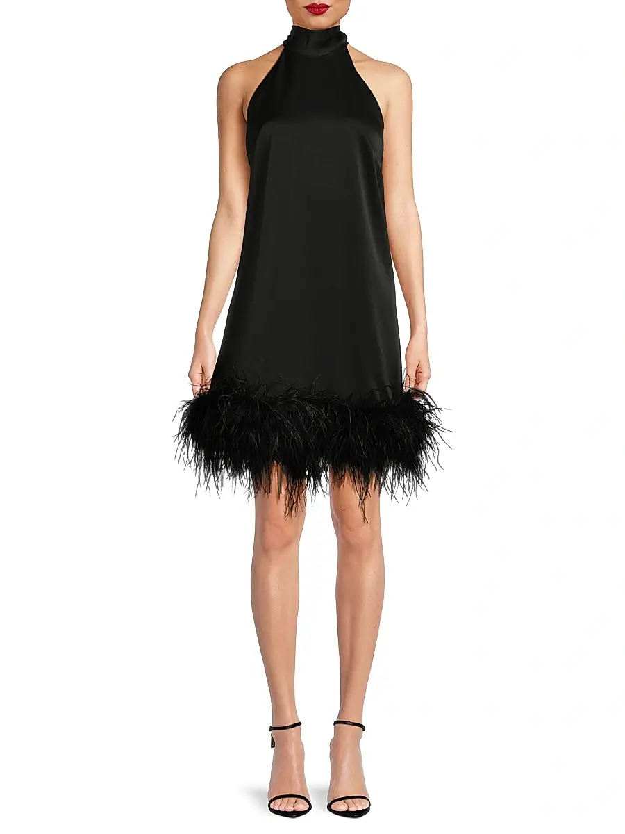 Ungaro Women's ONLY AT SAKS. Sari Feather-Trim Minidress | Thumbnail 3 Ungaro Women's ONLY AT SAKS. Sari Feather-Trim Minidress | Thumbnail 3