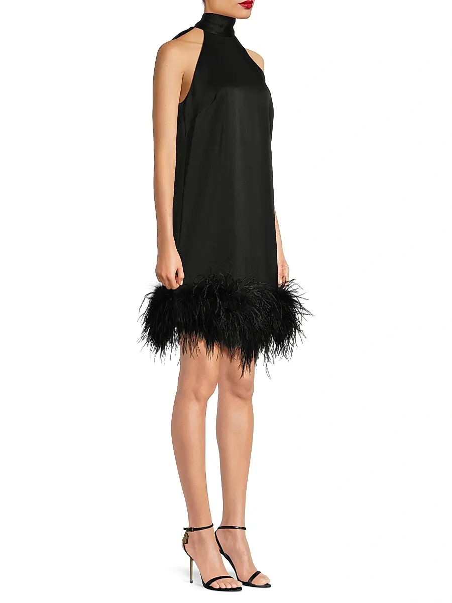 Ungaro Women's ONLY AT SAKS. Sari Feather-Trim Minidress | Thumbnail 4 Ungaro Women's ONLY AT SAKS. Sari Feather-Trim Minidress | Thumbnail 4