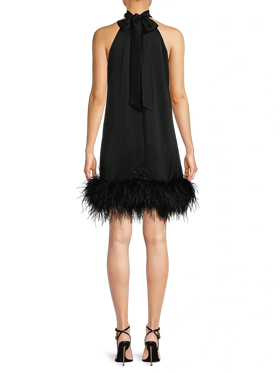 Ungaro Women's ONLY AT SAKS. Sari Feather-Trim Minidress | Thumbnail 5 Ungaro Women's ONLY AT SAKS. Sari Feather-Trim Minidress | Thumbnail 5