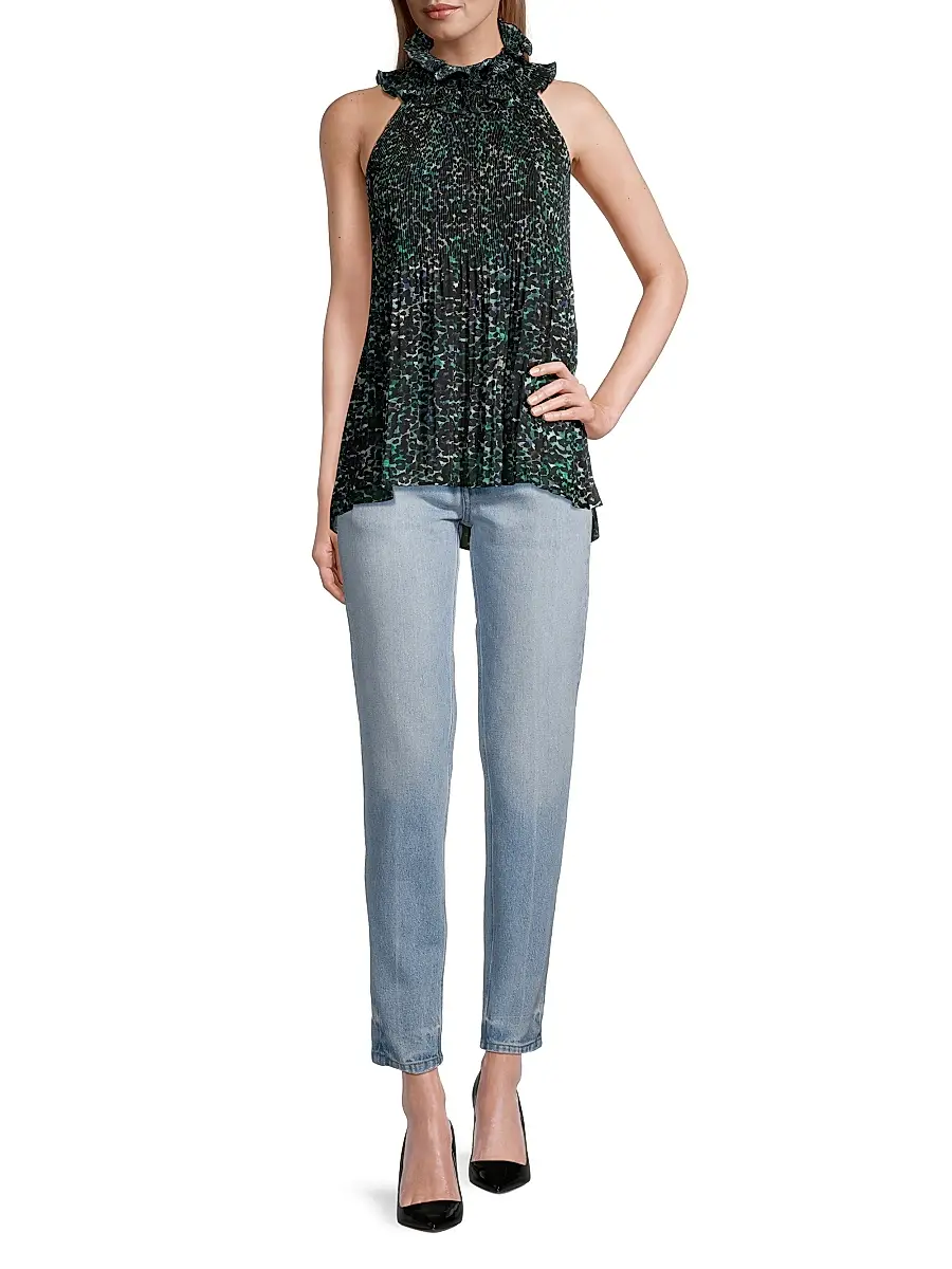 Ungaro Women's Emery Printed Ruffle Halter Blouse | Thumbnail 2 Ungaro Women's Emery Printed Ruffle Halter Blouse | Thumbnail 2