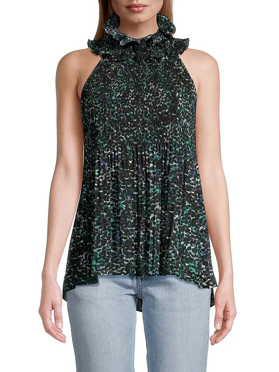 Ungaro Women's Emery Printed Ruffle Halter Blouse | Thumbnail 3 Ungaro Women's Emery Printed Ruffle Halter Blouse | Thumbnail 3