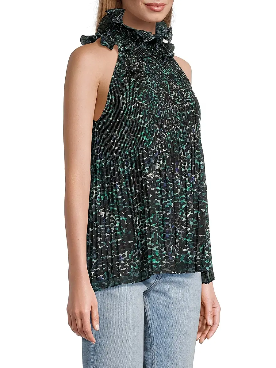 Ungaro Women's Emery Printed Ruffle Halter Blouse | Thumbnail 4 Ungaro Women's Emery Printed Ruffle Halter Blouse | Thumbnail 4