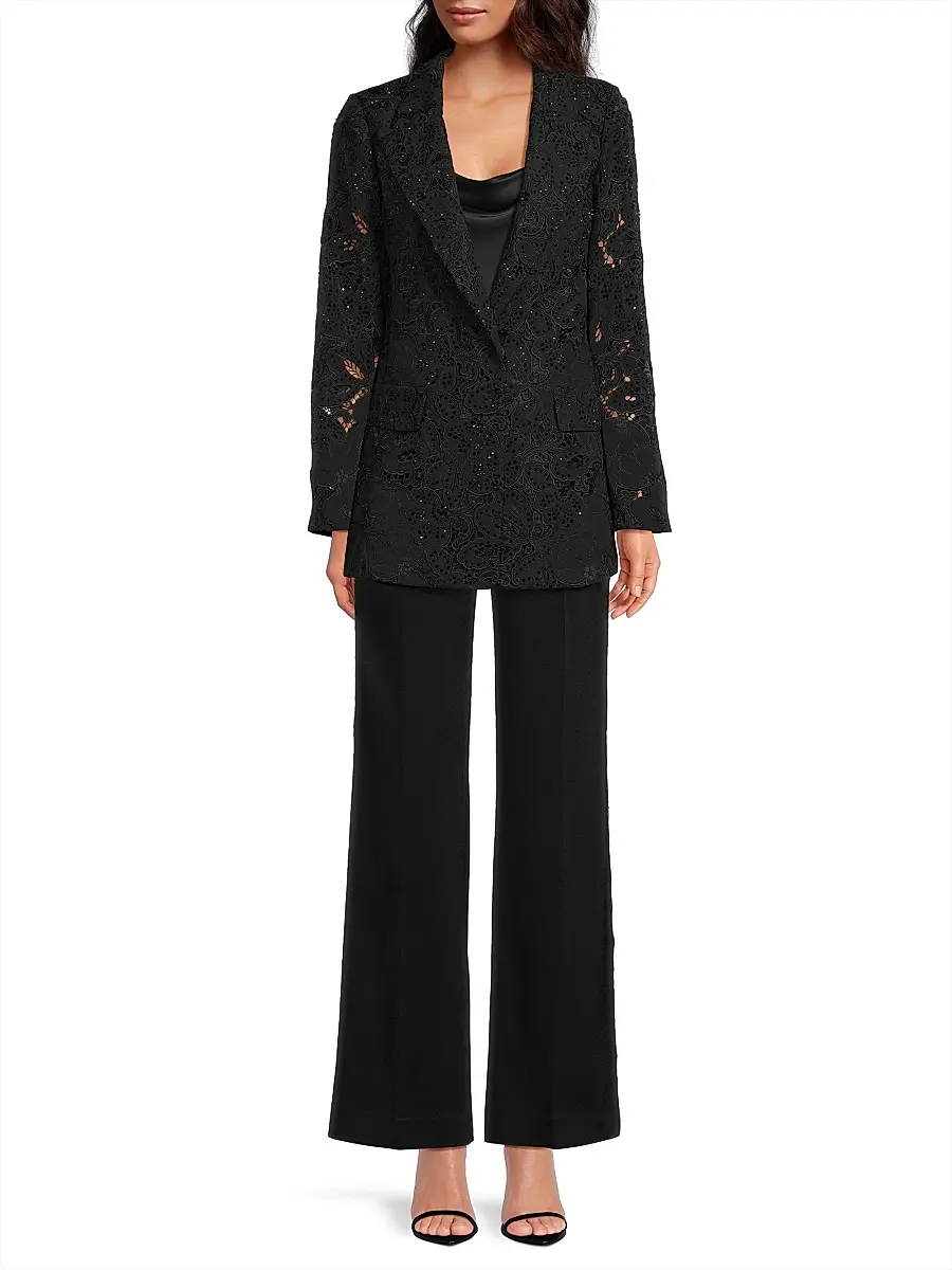 Ungaro Women's Fallon Lace Mid-Rise Flared Pants | Thumbnail 2 Ungaro Women's Fallon Lace Mid-Rise Flared Pants | Thumbnail 2