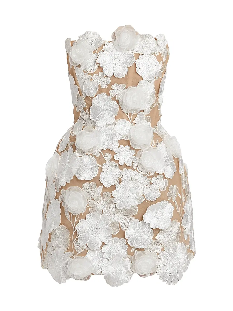 Bronx Banco Women's Jasmine Maraya Floral Minidress - White | Image 1 Bronx Banco Women's Jasmine Maraya Floral Minidress - White | Image 1
