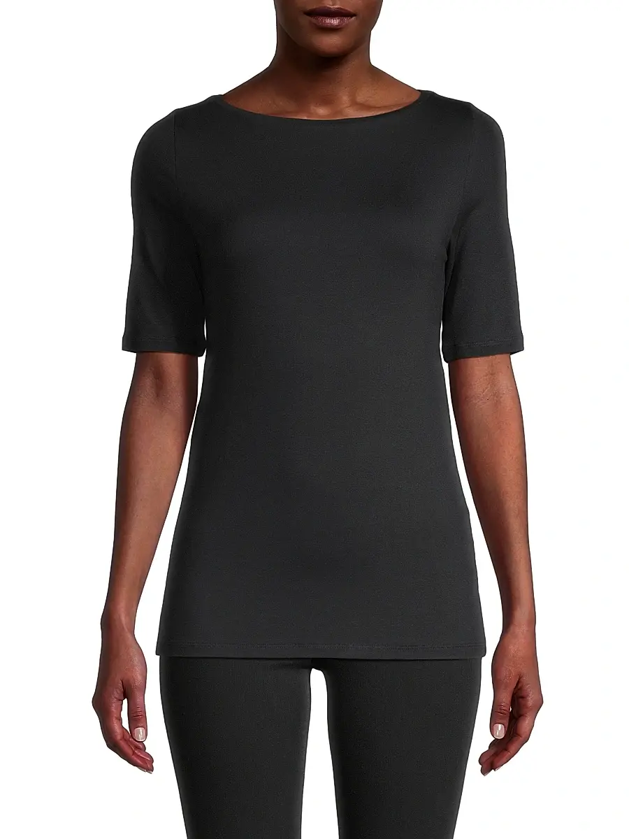 MAJESTIC FILATURES Women's Soft-Touch Boatneck Tee | Thumbnail 3 MAJESTIC FILATURES Women's Soft-Touch Boatneck Tee | Thumbnail 3