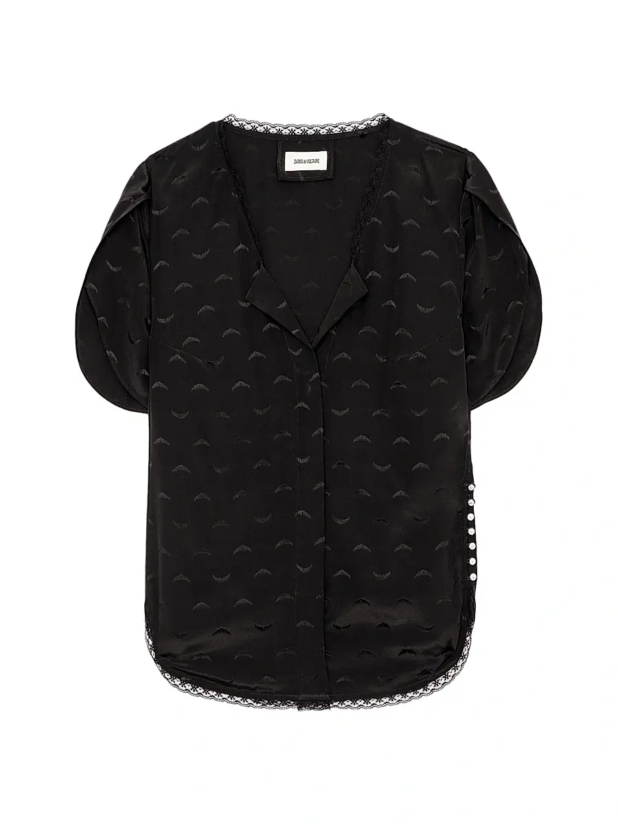 Zadig & Voltaire Women's Tiffiny Jac Wings Silk Short-Sleeve Blouse