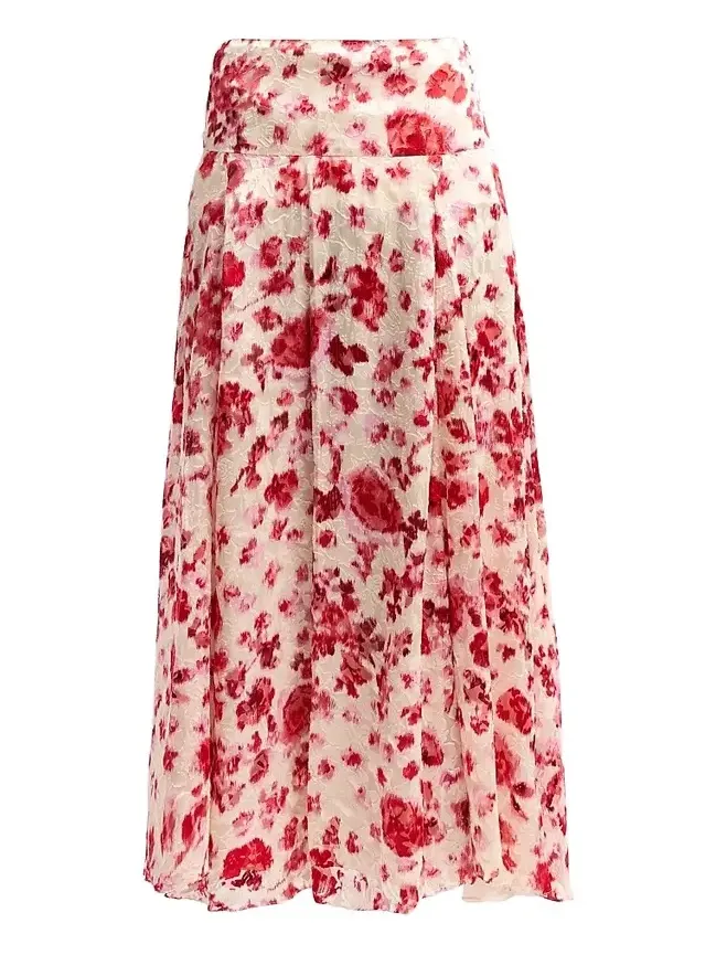 Women's Hilza Silk-Blend Midi Skirt Women's Hilza Silk-Blend Midi Skirt