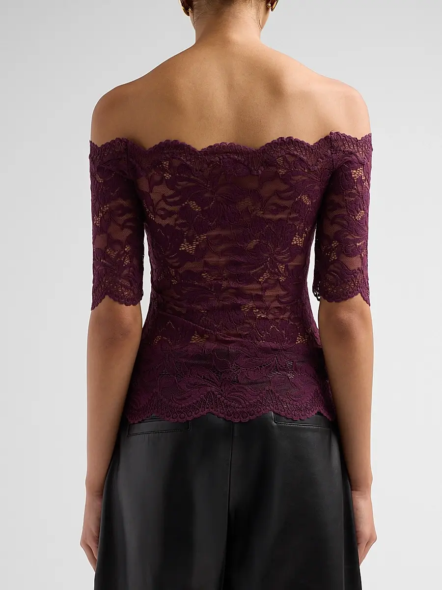 Rabanne Women's Lace Off-the-Shoulder Top | Thumbnail 3