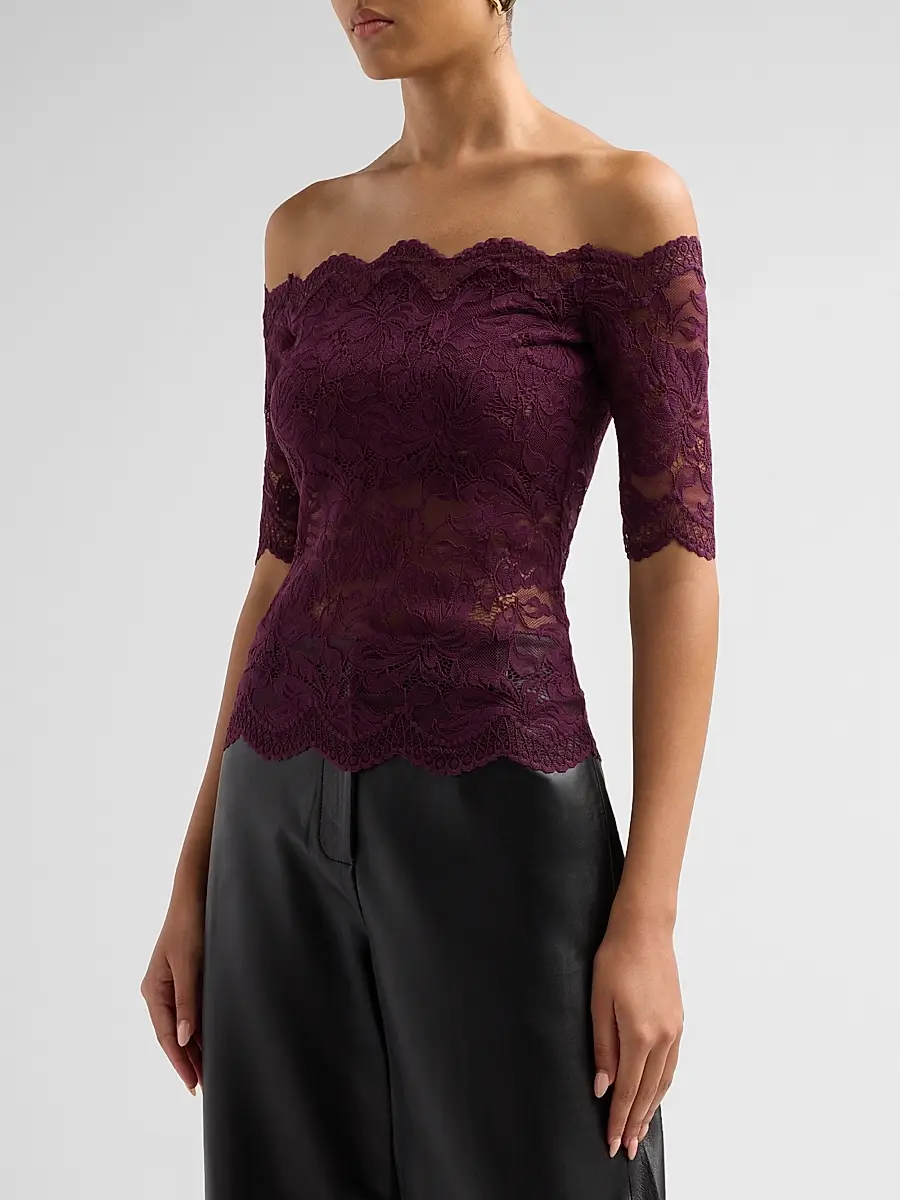 Rabanne Women's Lace Off-the-Shoulder Top | Thumbnail 4