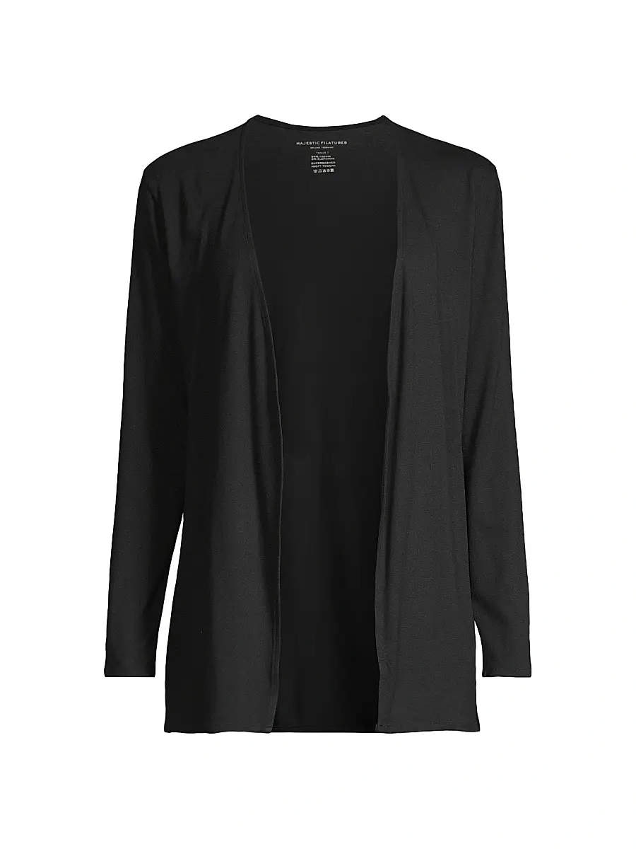 MAJESTIC FILATURES Women's Soft Touch Knit Open Cardigan - Noir - Size XS | Image 1 MAJESTIC FILATURES Women's Soft Touch Knit Open Cardigan - Noir - Size XS | Image 1