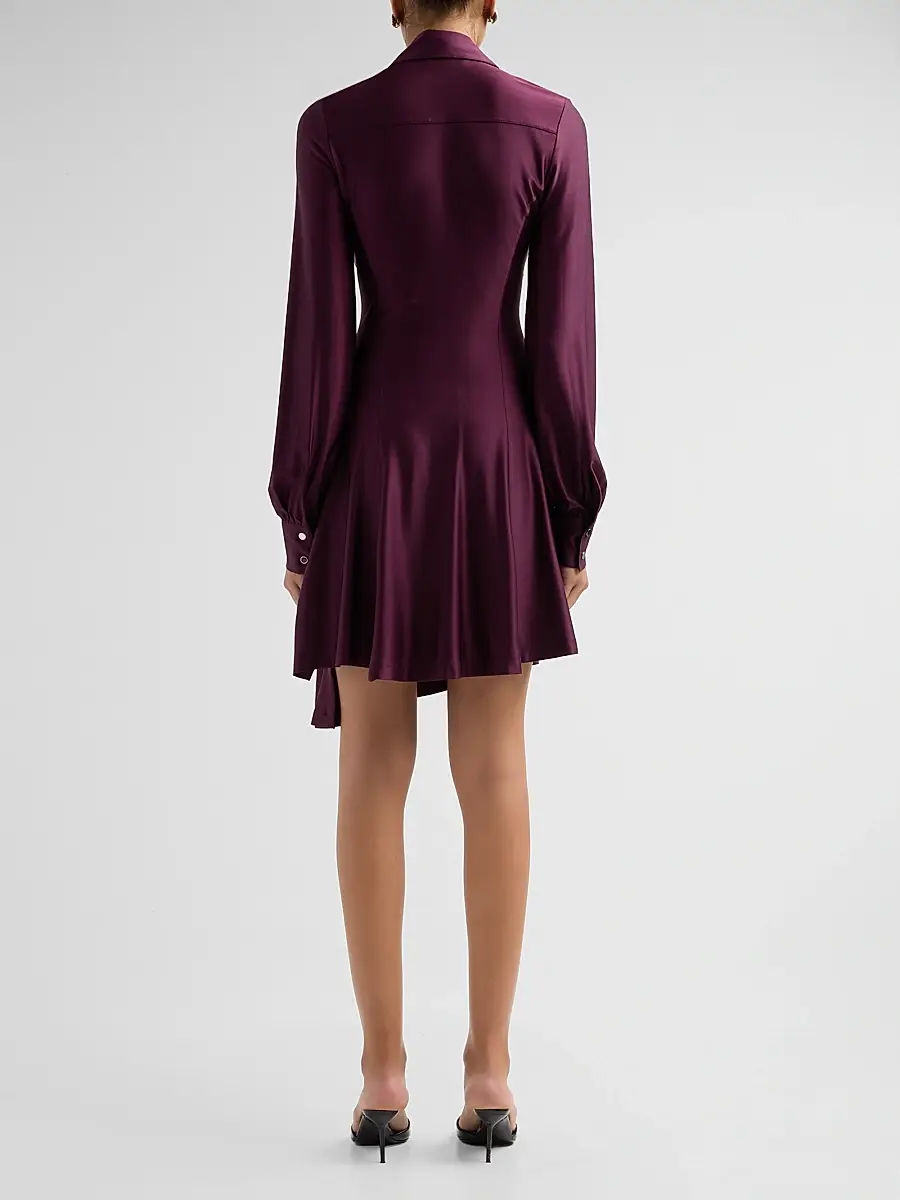 Rabanne Women's Satin Button-Front Mini Dress | Thumbnail 3 Rabanne Women's Satin Button-Front Mini Dress | Thumbnail 3