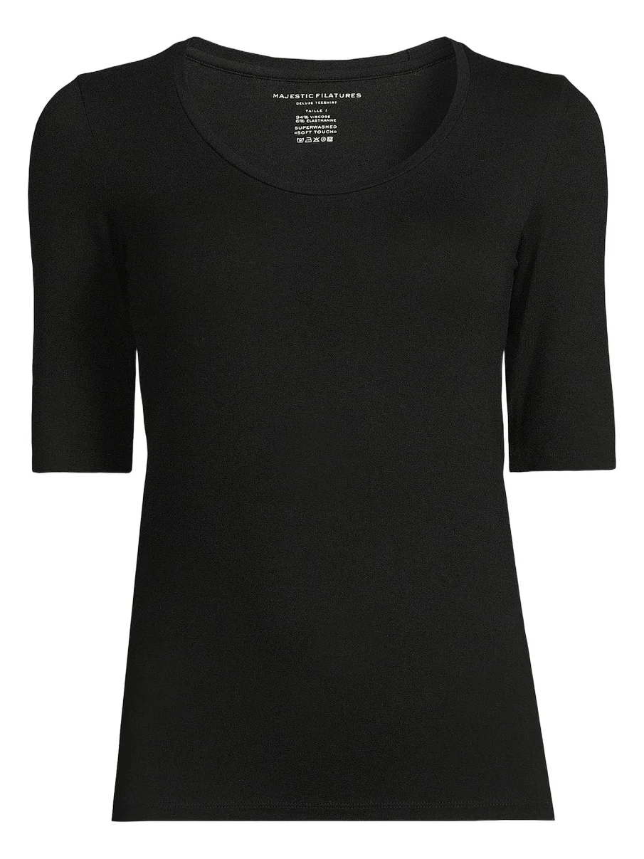 MAJESTIC FILATURES Women's Soft Touch Scoopneck Top
