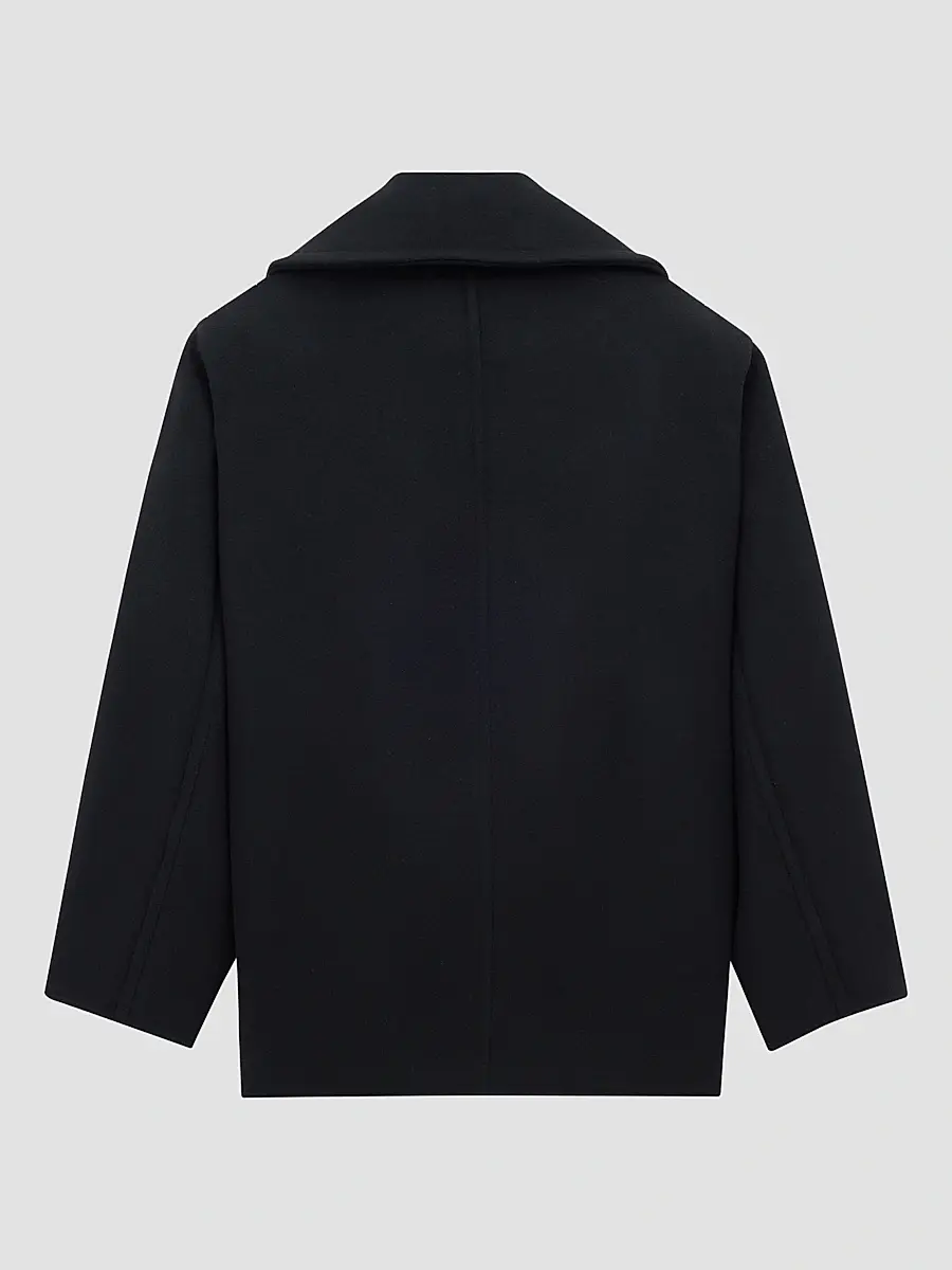 Saint Laurent Women's Peacoat in Wool - Noir Profond | Thumbnail 2 Saint Laurent Women's Peacoat in Wool - Noir Profond | Thumbnail 2
