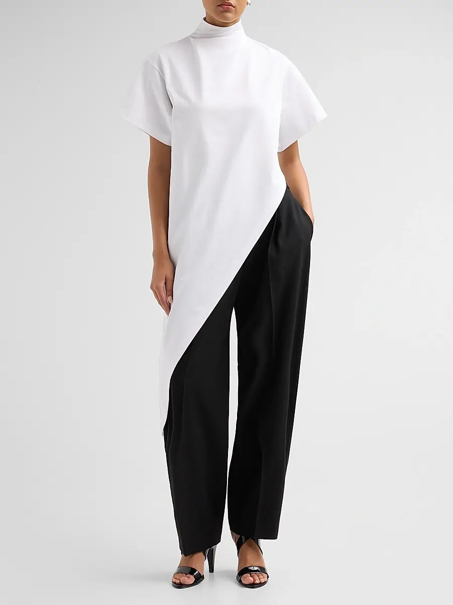 Alaïa Women's Triangle Cotton Jersey T-Shirt | Thumbnail 2