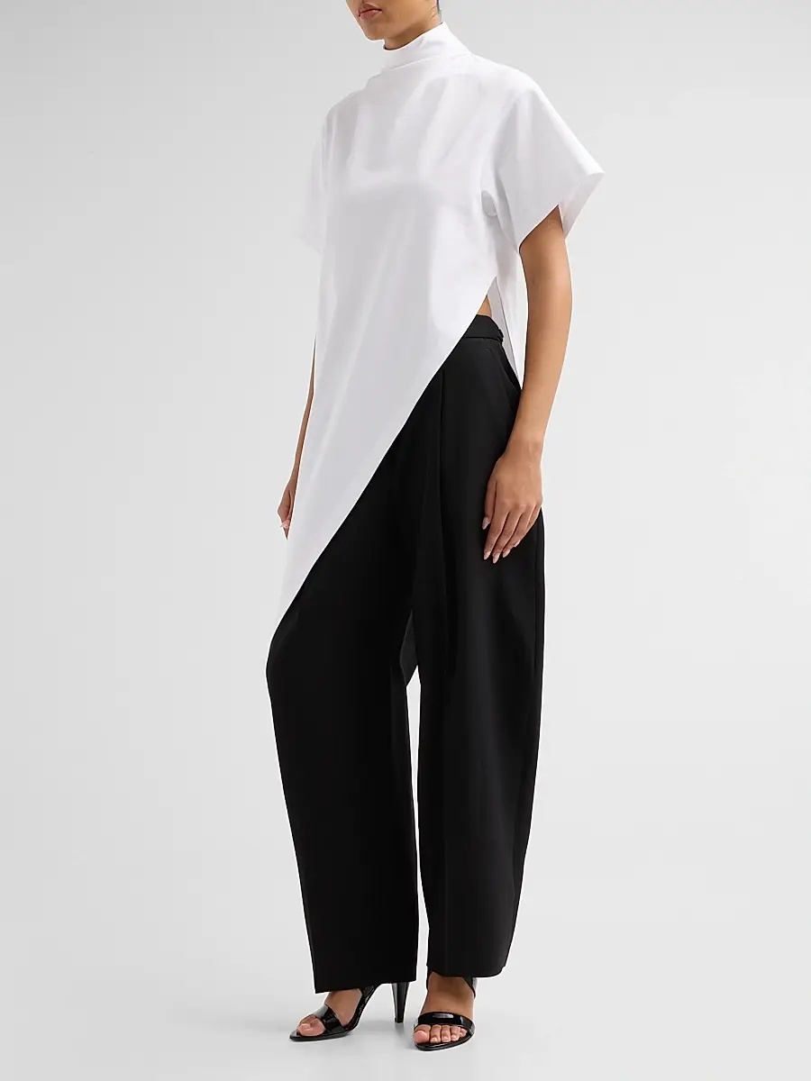 Alaïa Women's Triangle Cotton Jersey T-Shirt | Thumbnail 4