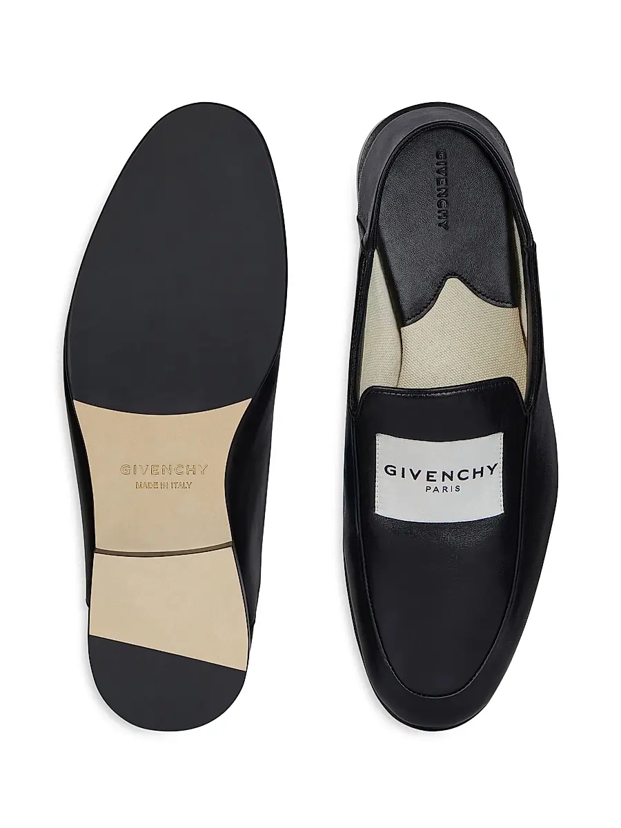 Givenchy Women's Label Loafers in Leather - Black | Thumbnail 3