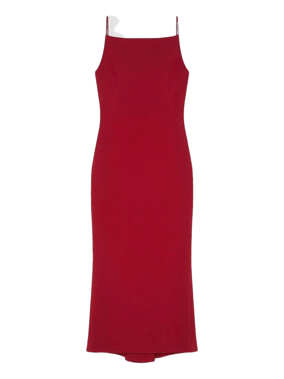 Women's Straps Dress with Draped Back - Dark Red Women's Straps Dress with Draped Back - Dark Red