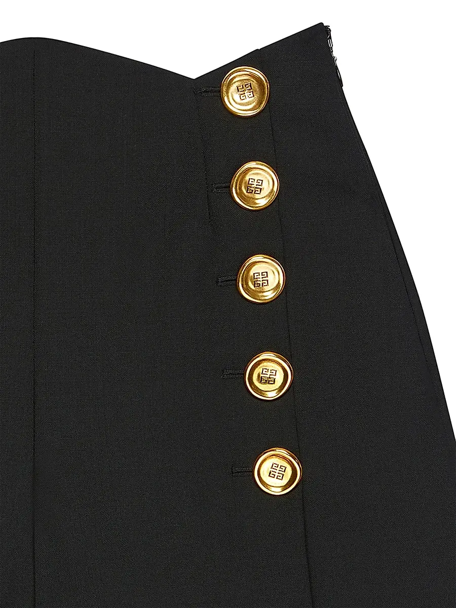 Givenchy Women's Shorts in Wool and Mohair with Buttons - Black | Thumbnail 5 Givenchy Women's Shorts in Wool and Mohair with Buttons - Black | Thumbnail 5
