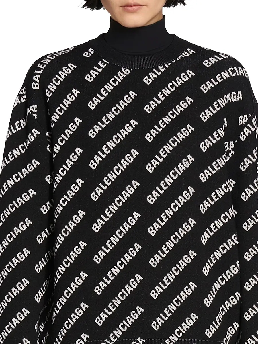 Balenciaga Women's Mini Allover Logo Sweater | Thumbnail 6 Balenciaga Women's Mini Allover Logo Sweater | Thumbnail 6