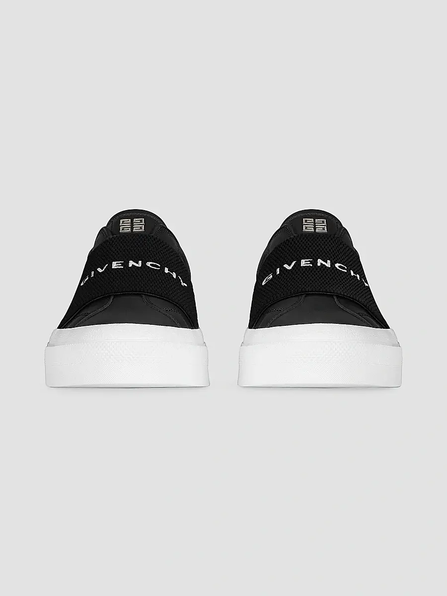 Givenchy Men's City Court Elastic & Leather Sneakers - Black | Thumbnail 2