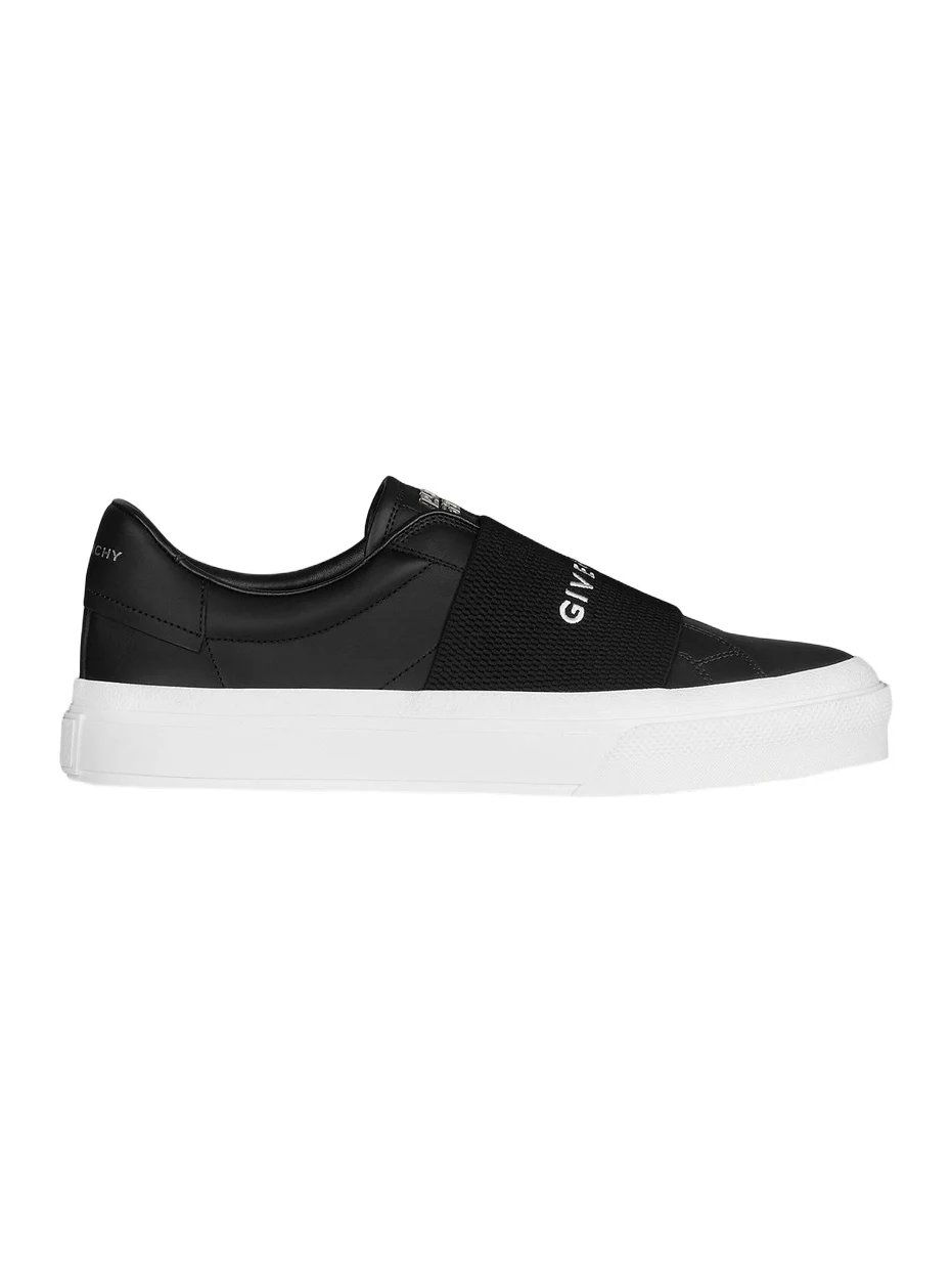 Givenchy Men's City Court Elastic & Leather Sneakers - Black