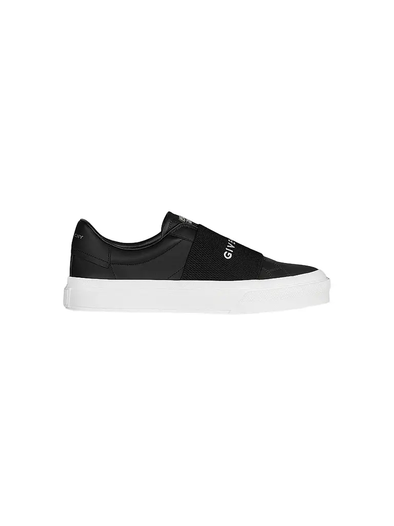 Men's City Court Elastic & Leather Sneakers - Black Men's City Court Elastic & Leather Sneakers - Black