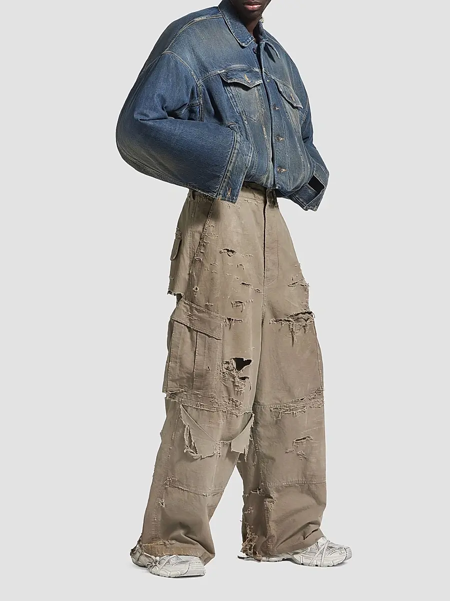 Balenciaga Men's Distressed Large Cargo Pants | Thumbnail 2 Balenciaga Men's Distressed Large Cargo Pants | Thumbnail 2
