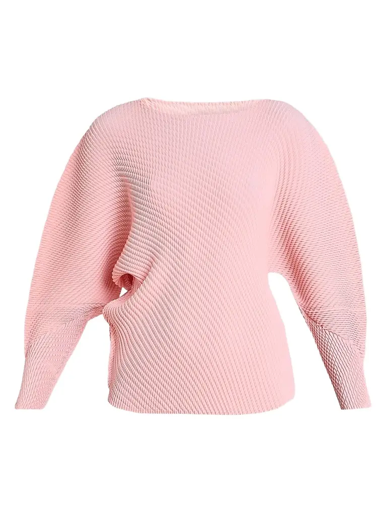 Issey Miyake Women's Misty Pleats Top - Flamingo Pink - Size Small | Image 1 Issey Miyake Women's Misty Pleats Top - Flamingo Pink - Size Small | Image 1